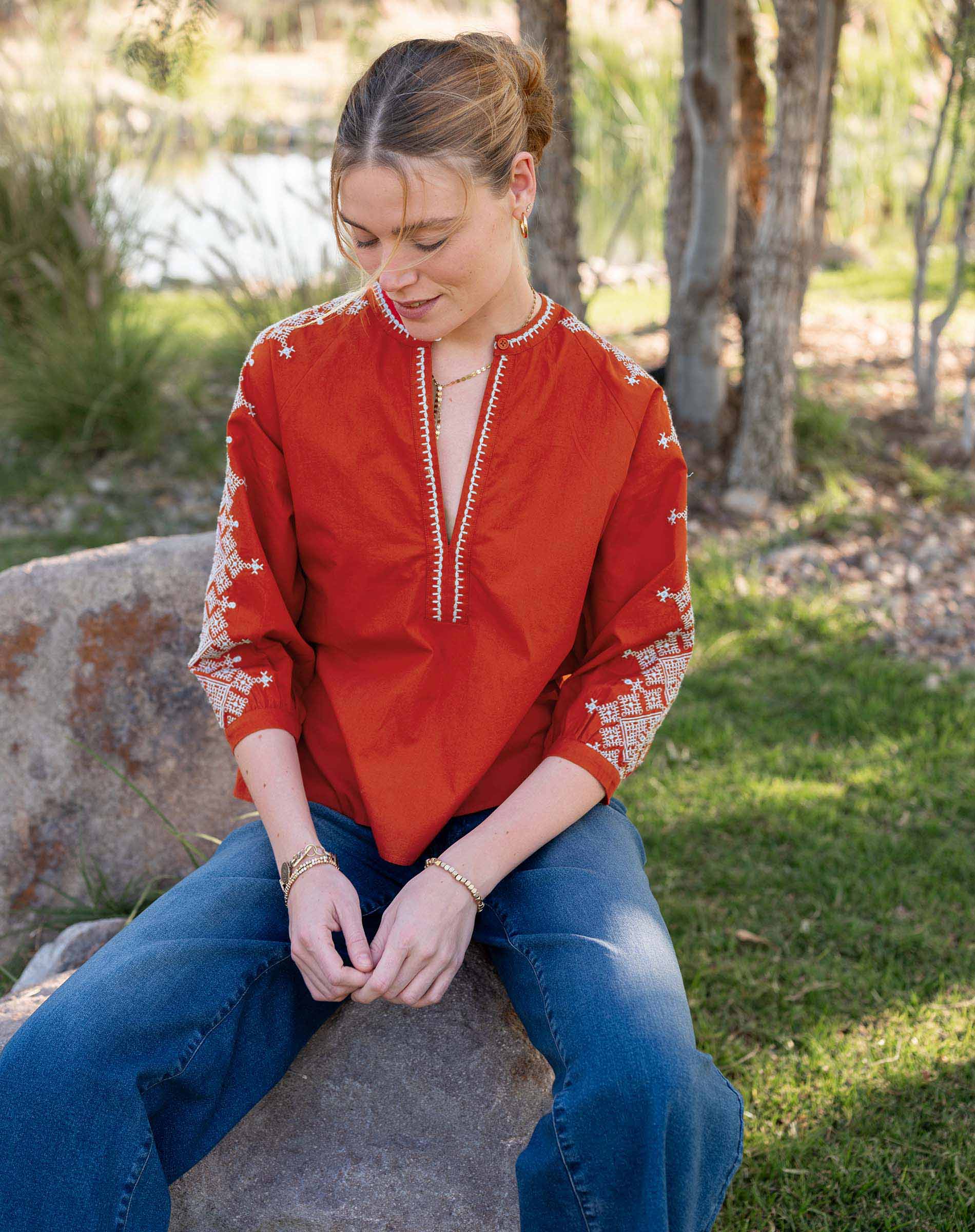 Pego Embroidered Top