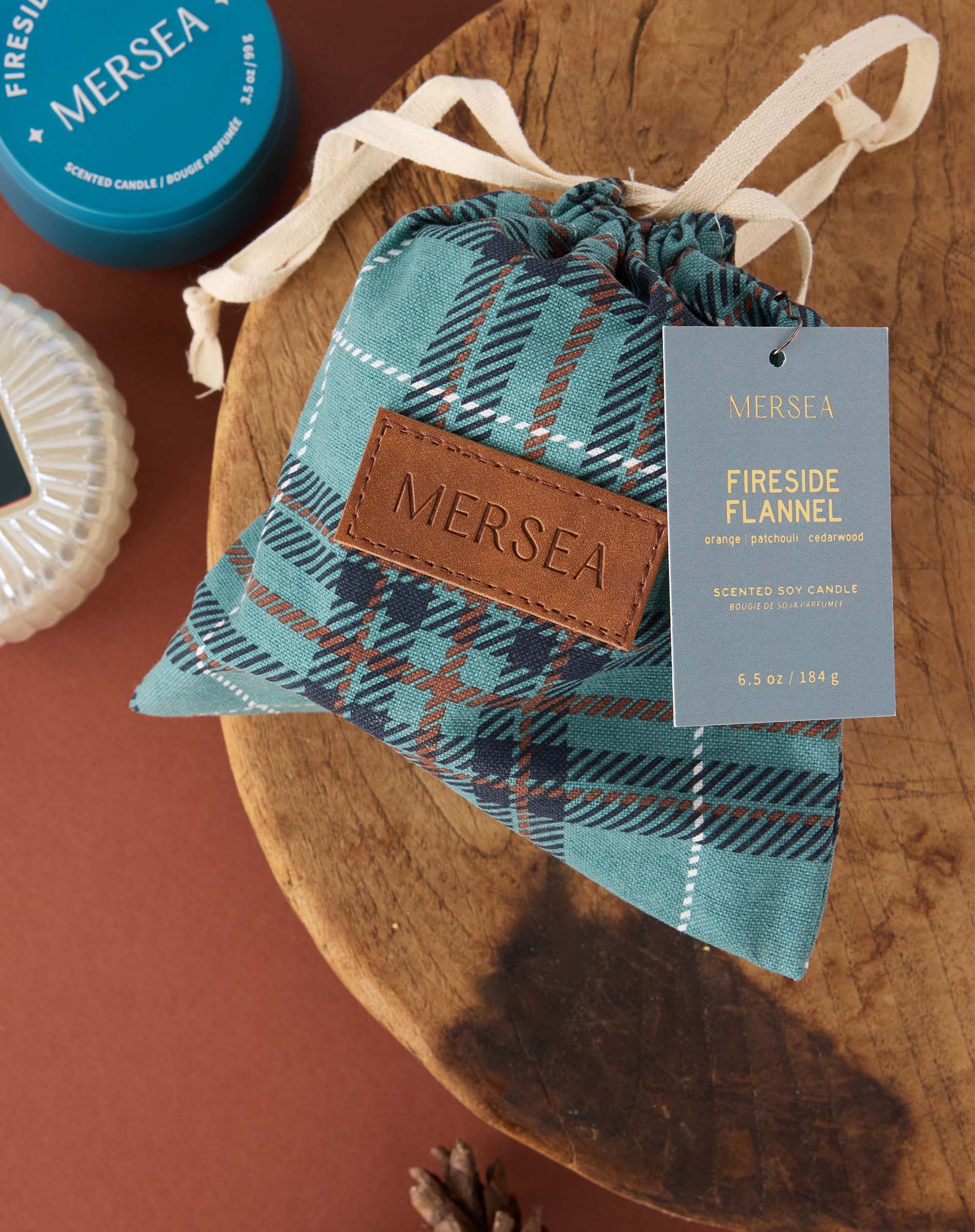Fireside Flannel Plaid Bagged Candle