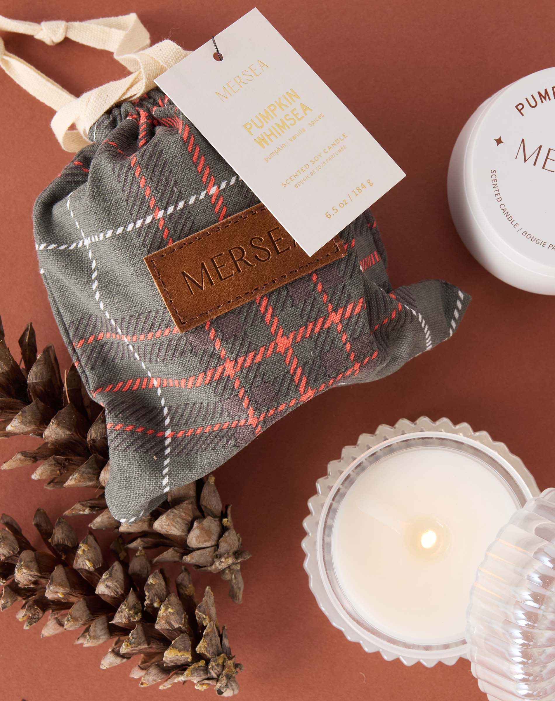 Pumpkin Whimsea Plaid Bagged Candle