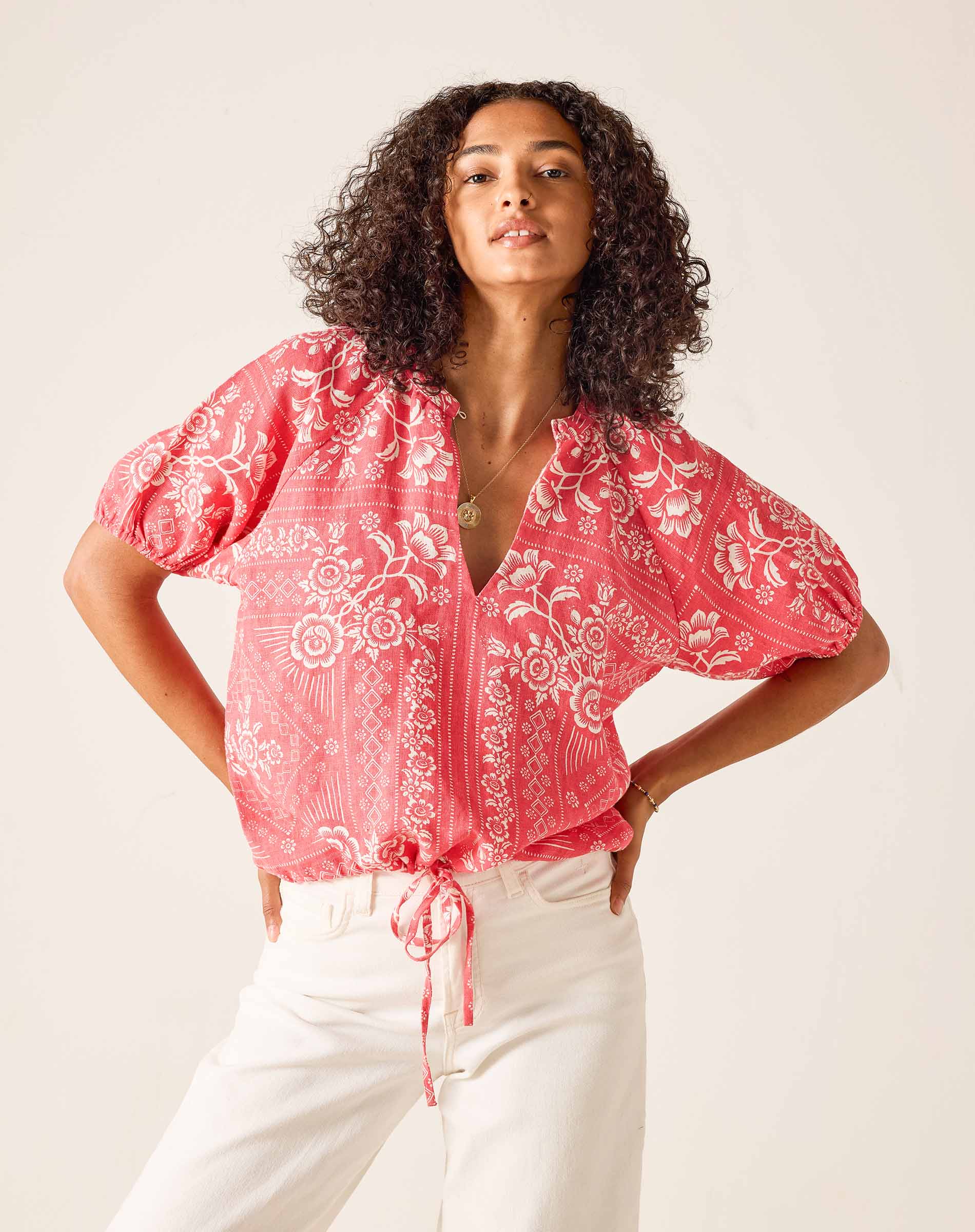 Poète Short Sleeve Linen Top