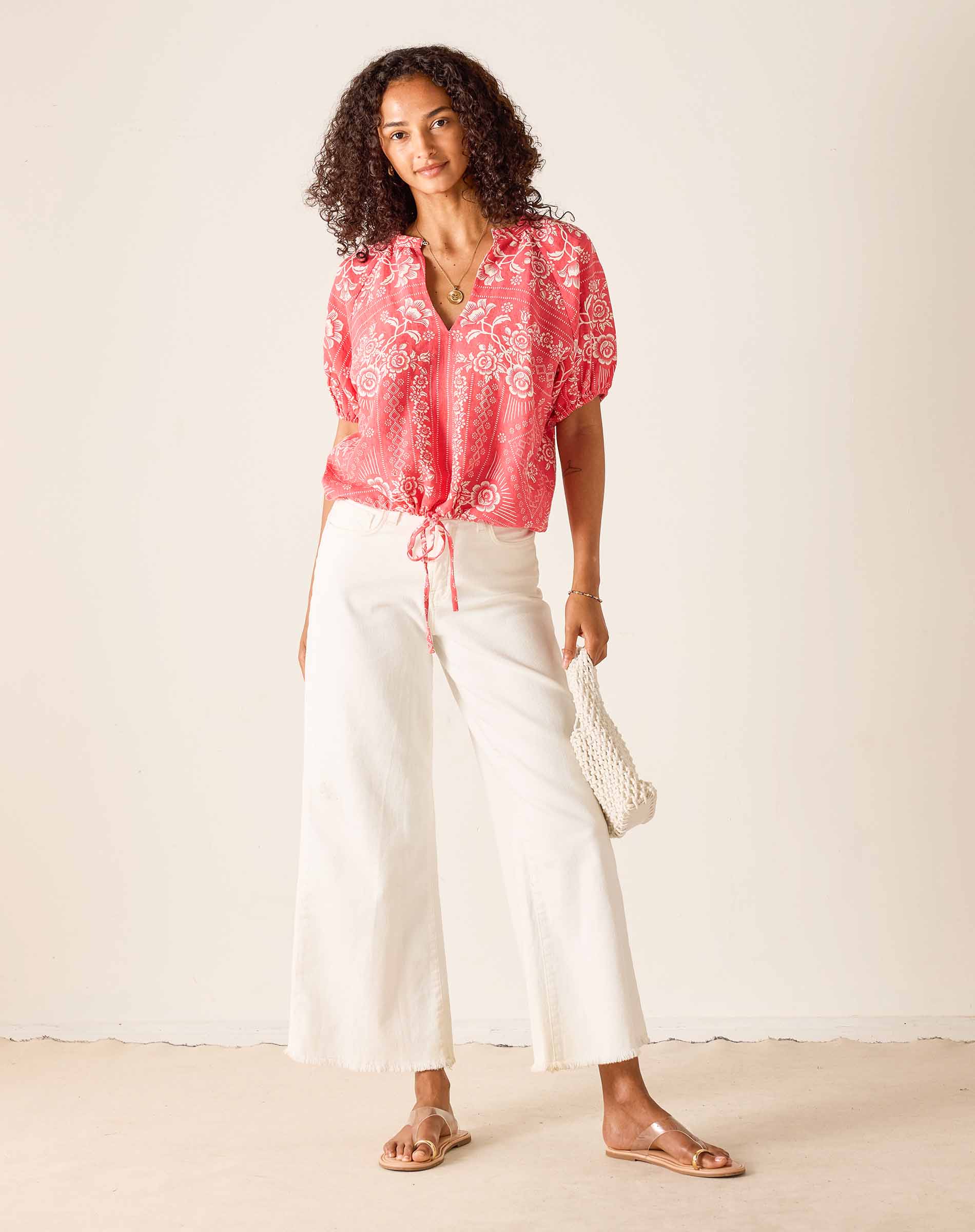Poète Short Sleeve Top Voyageur by MERSEA | Cinch-Waist Blouse