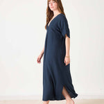 Women's Navy Maxi Kaftan Coverup Dress