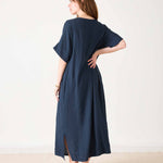 Women's Navy Maxi Kaftan Coverup Dress