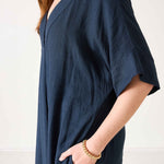 Women's Navy Maxi Kaftan Coverup Dress