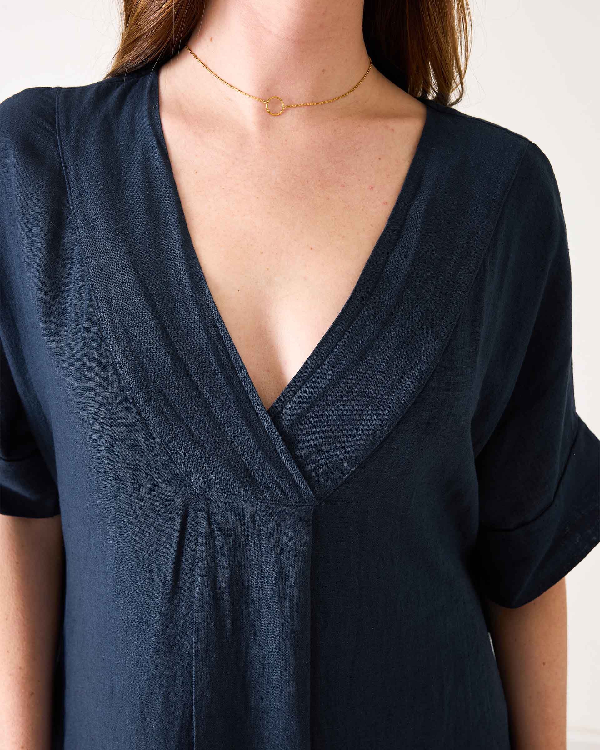 Women's Navy Maxi Kaftan Coverup Dress