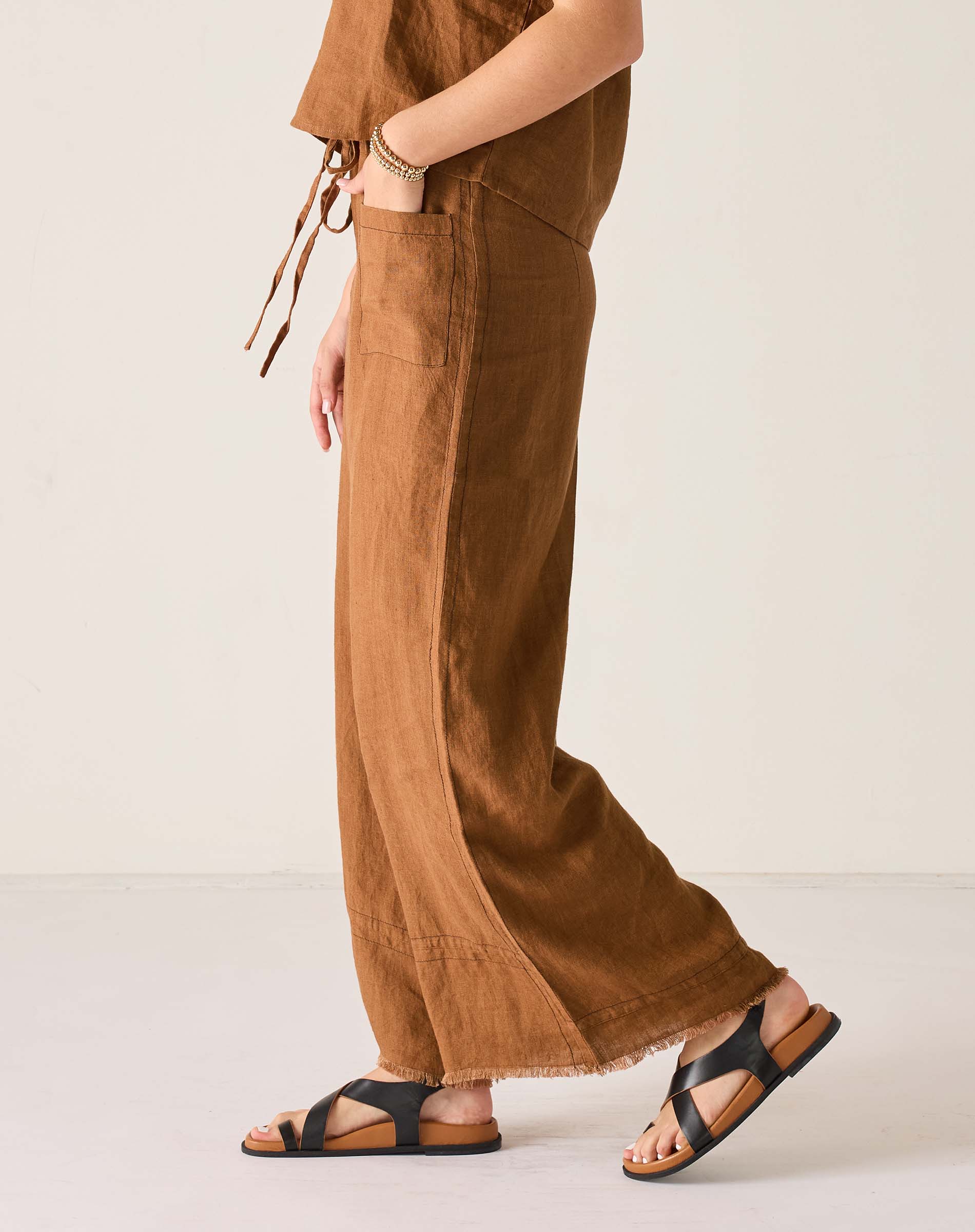 Provence Palazzo 100% Linen Pant Voyageur by Mersea | Resort Pant
