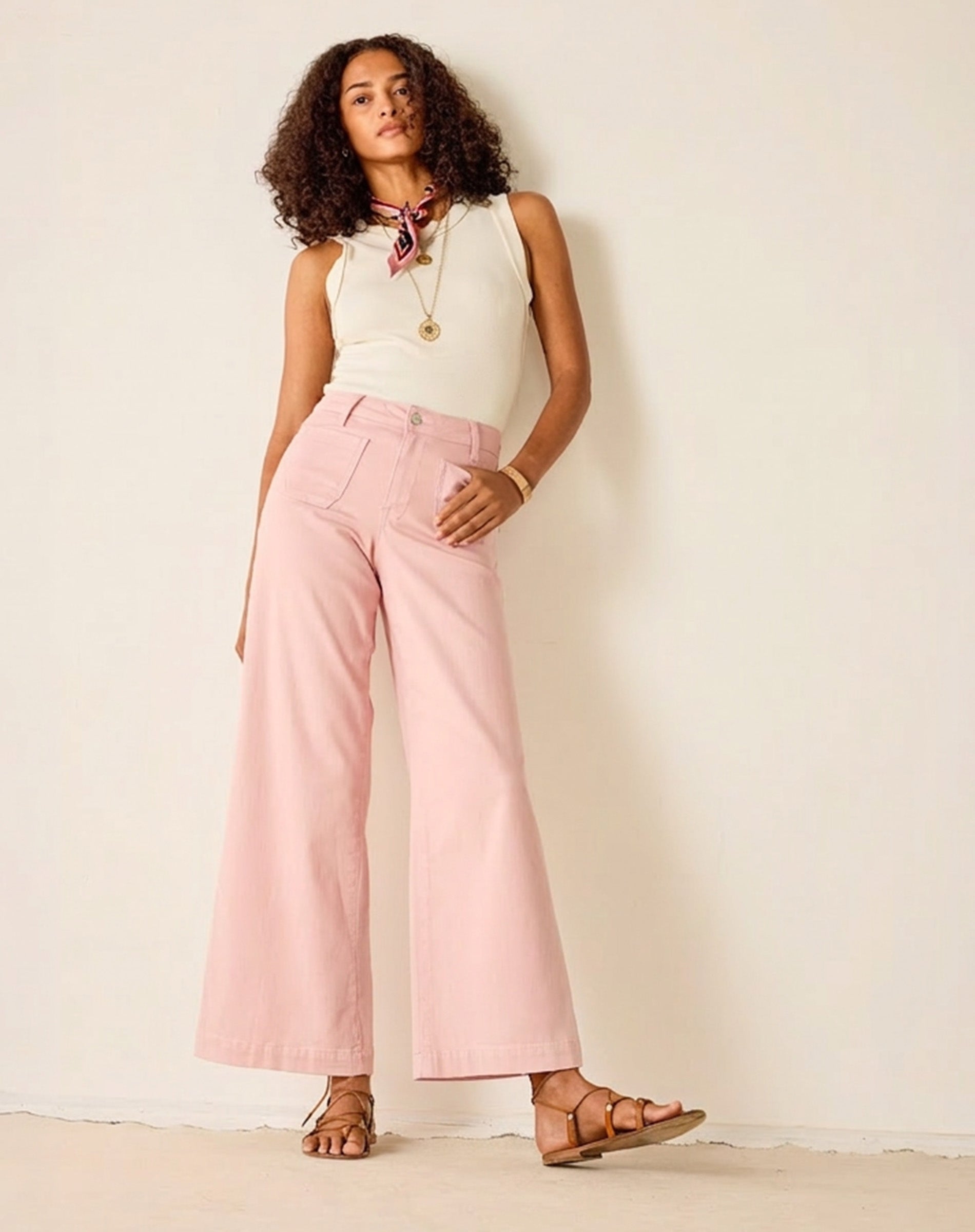 Sailor Cropped Wide Leg Jeans