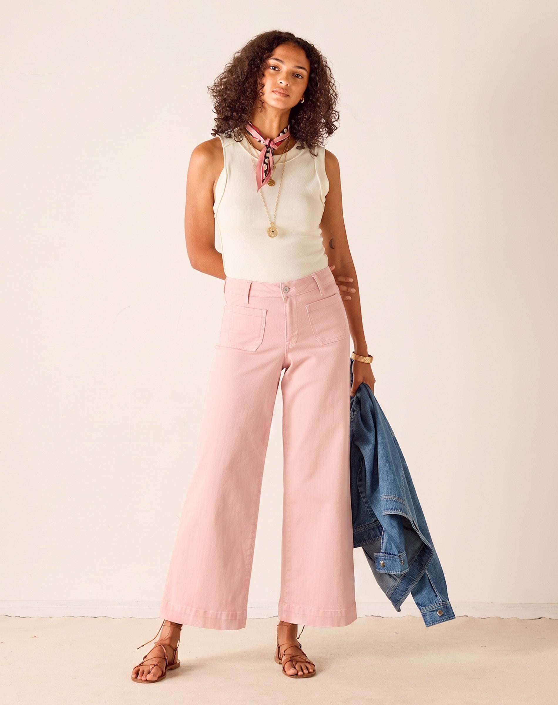 Sailor Cropped Wide Leg Jeans
