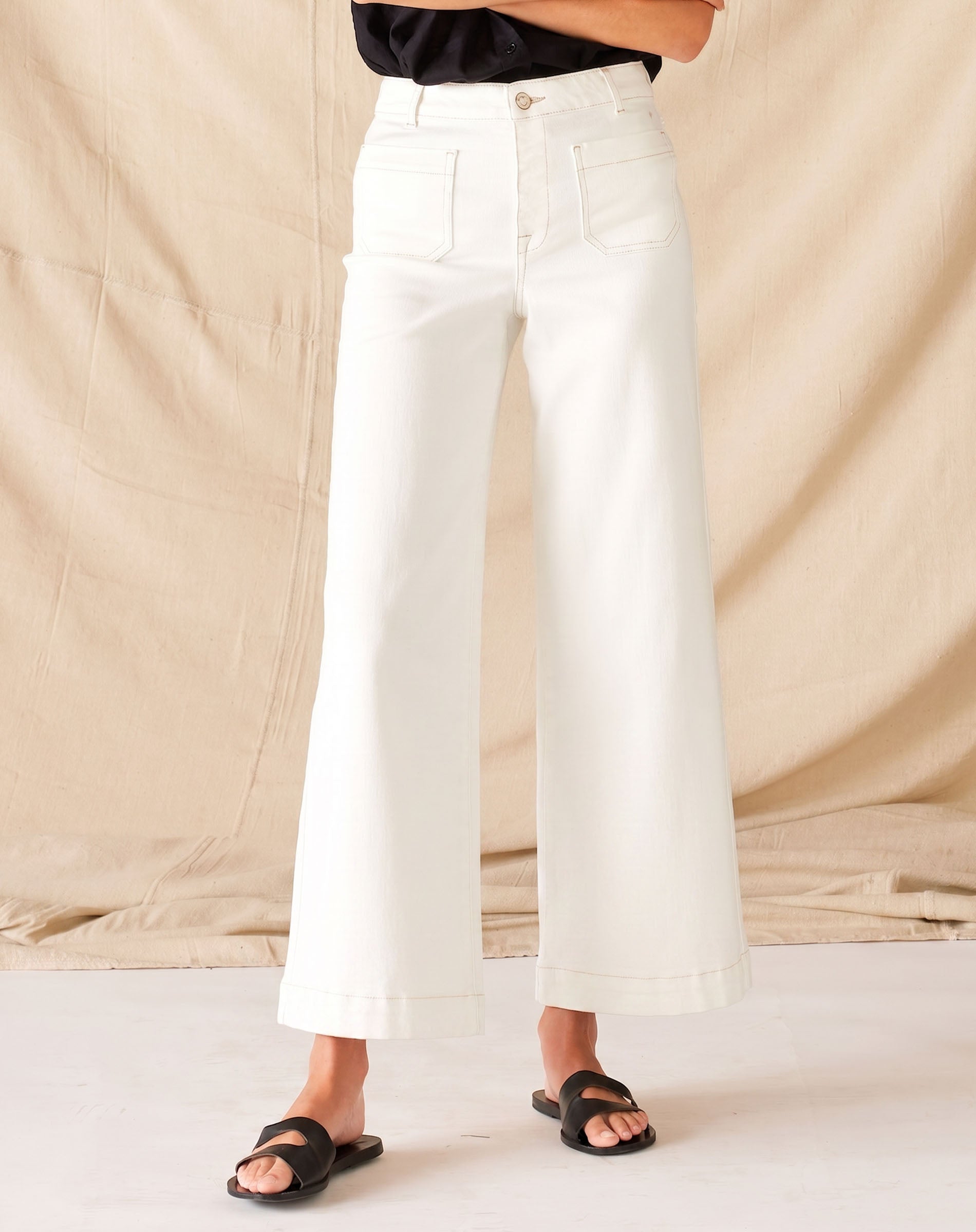 Sailor Cropped Wide Leg Jeans