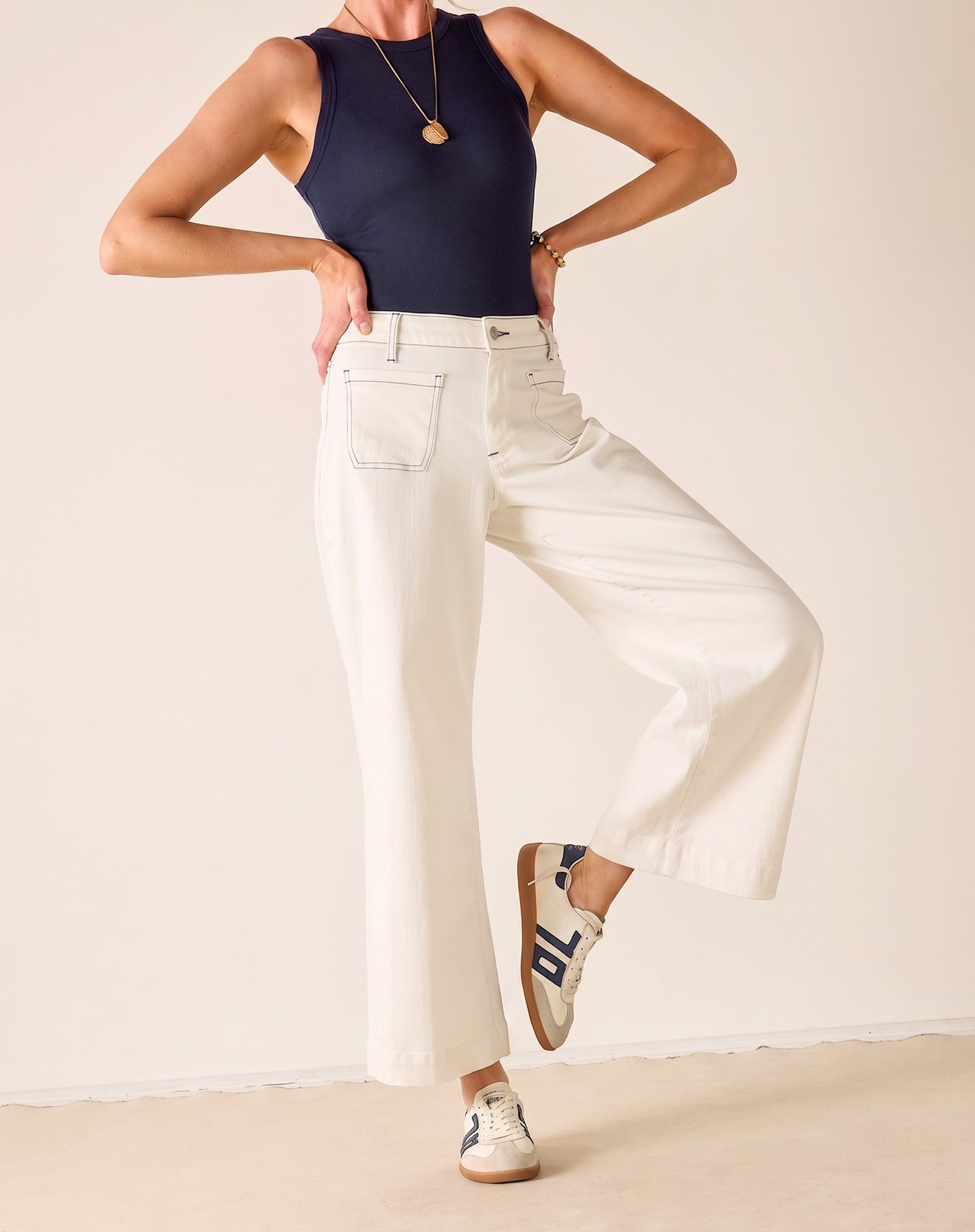 Sailor Cropped Wide Leg Jeans