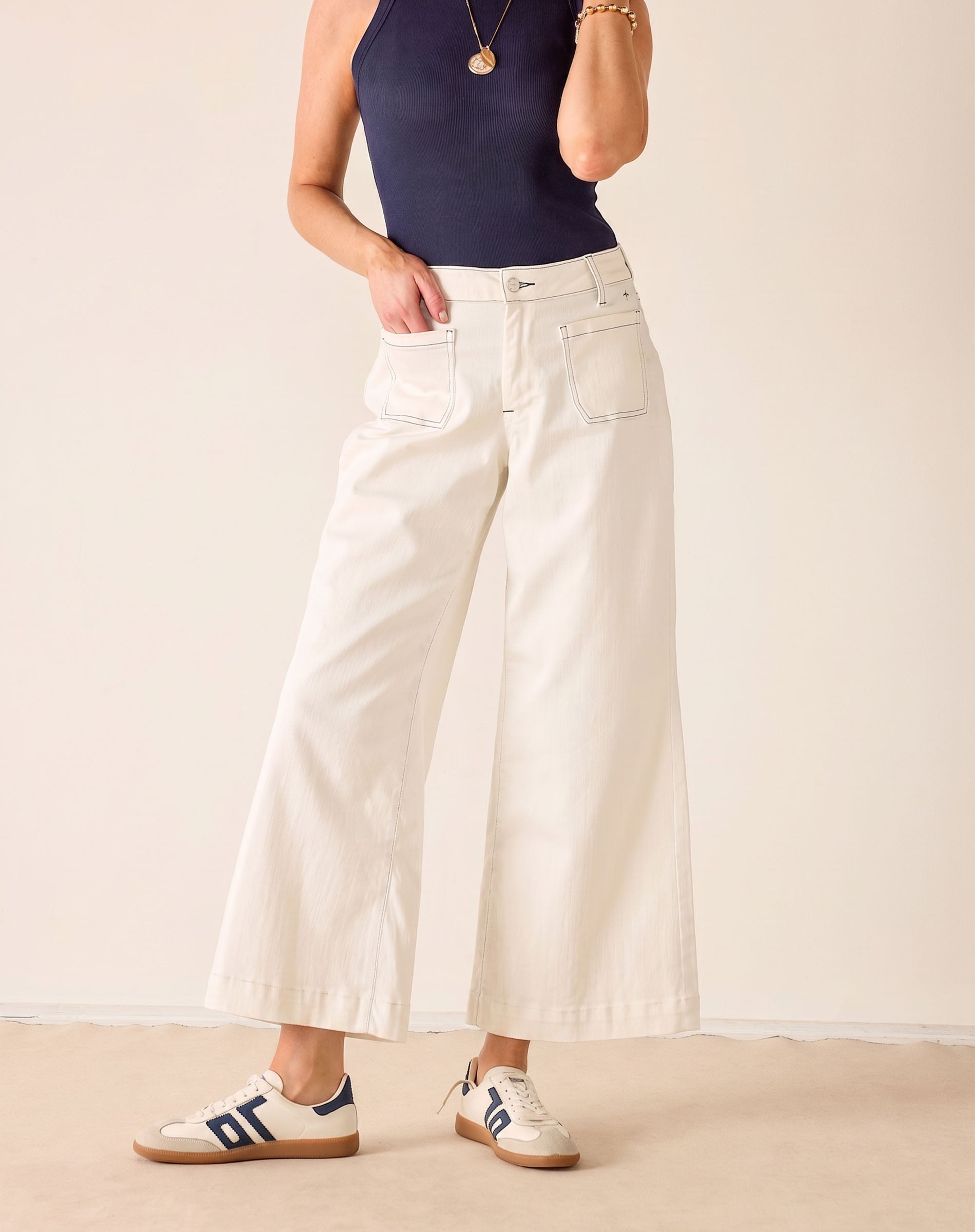 Sailor Cropped Wide Leg Jeans