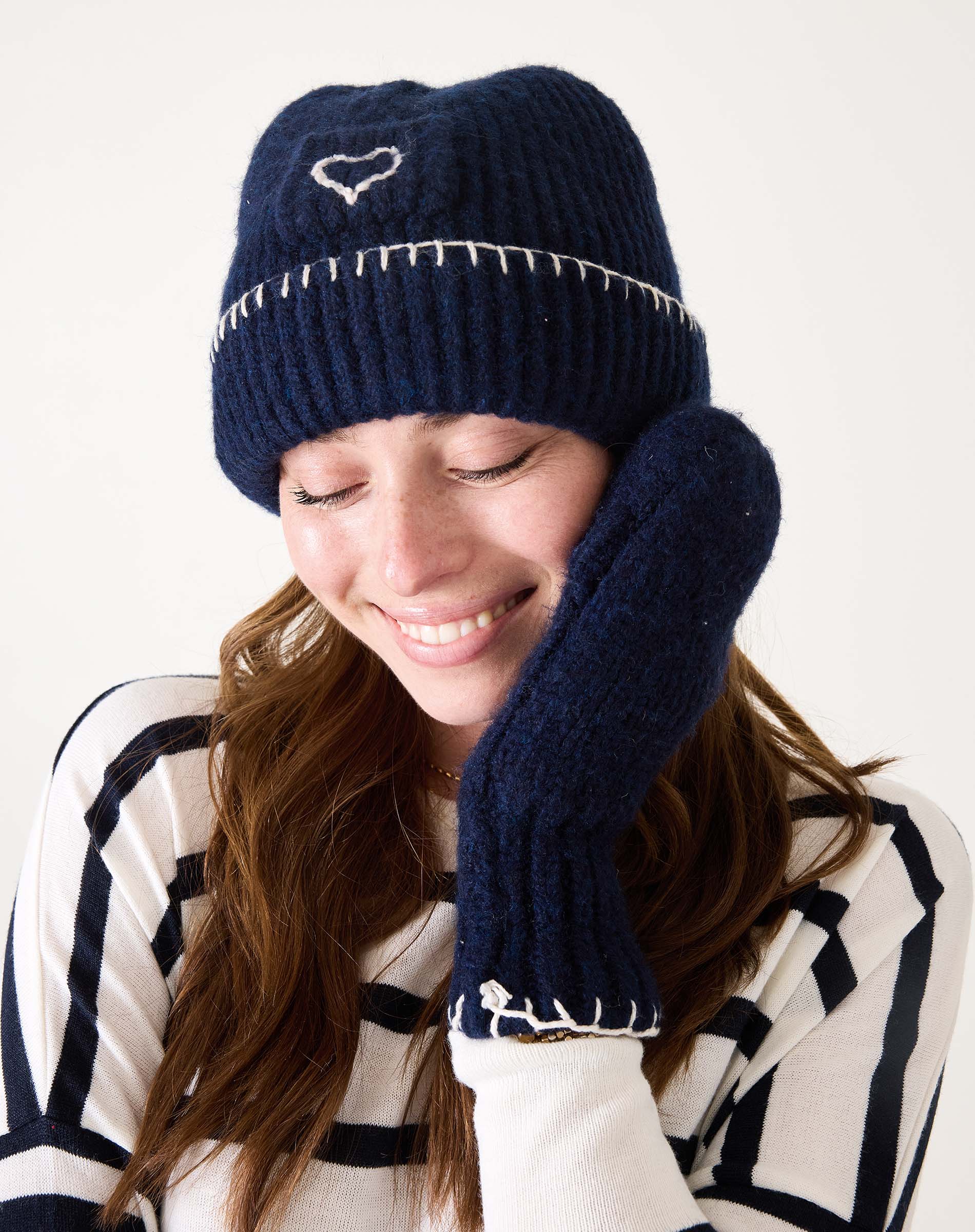 Sailor Love Whipstitch Flip Top Mittens