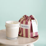 summer in provence sandbag candle with blue green backdrop