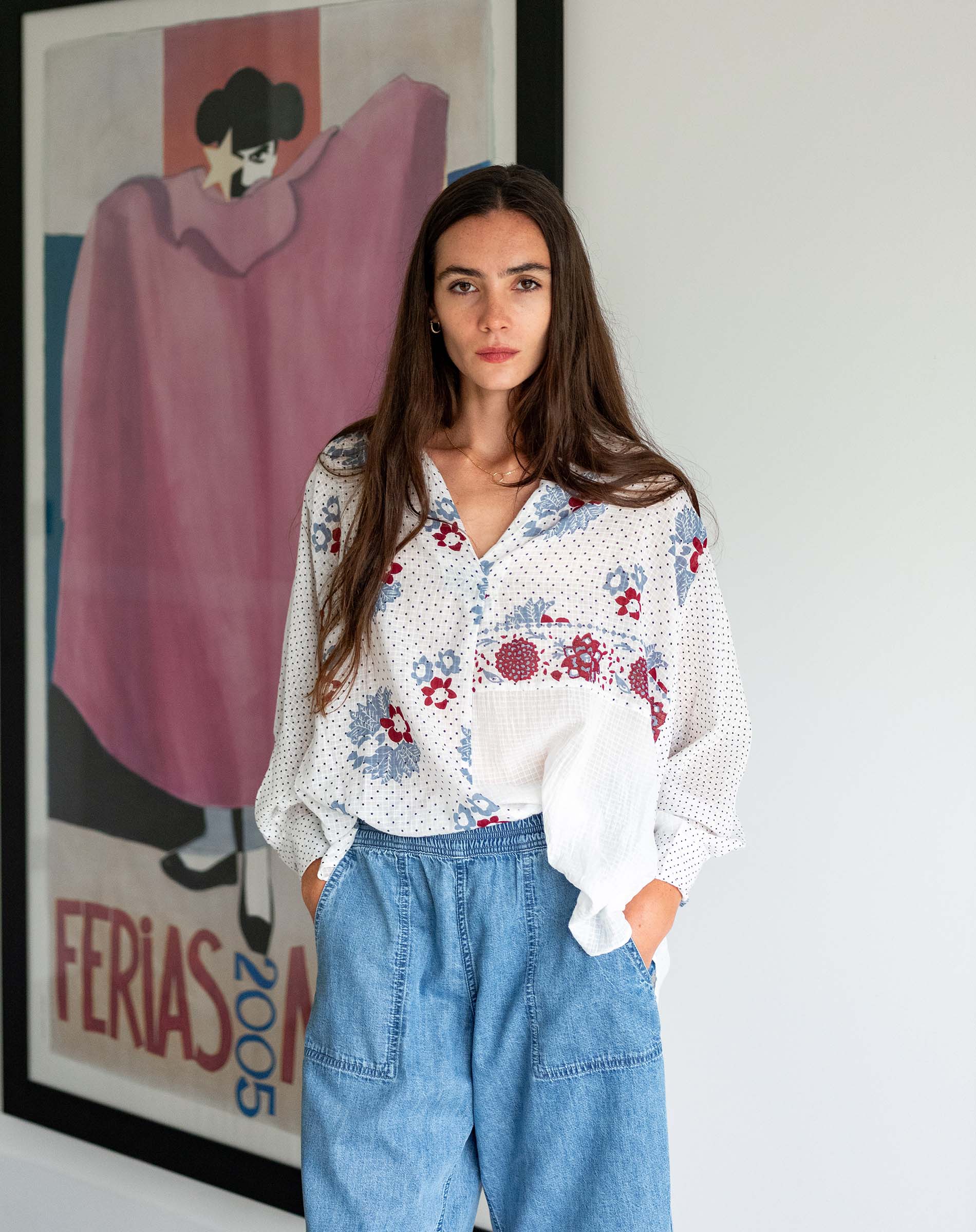 Sarah Top by Stella Forest X MERSEA | Long-Sleeve Patchwork Shirt