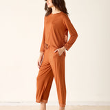 Satin Sailor Modal Pajama Set - Rustic Dawn