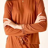 Satin Sailor Modal Pajama Set - Rustic Dawn