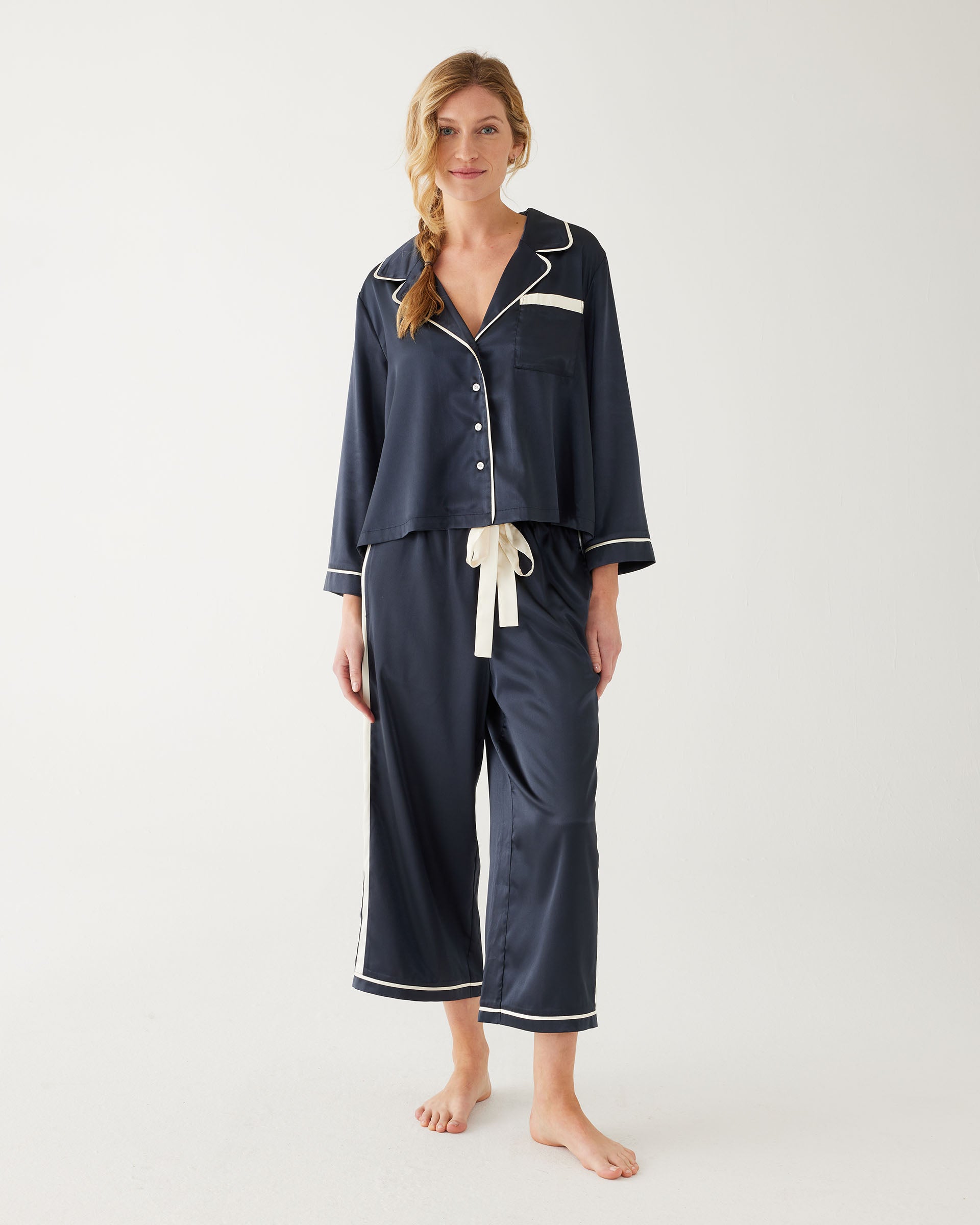 Satin Sailors Pajama Set - Luxury Pajamas