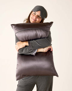 Grey Satin Pillowcase