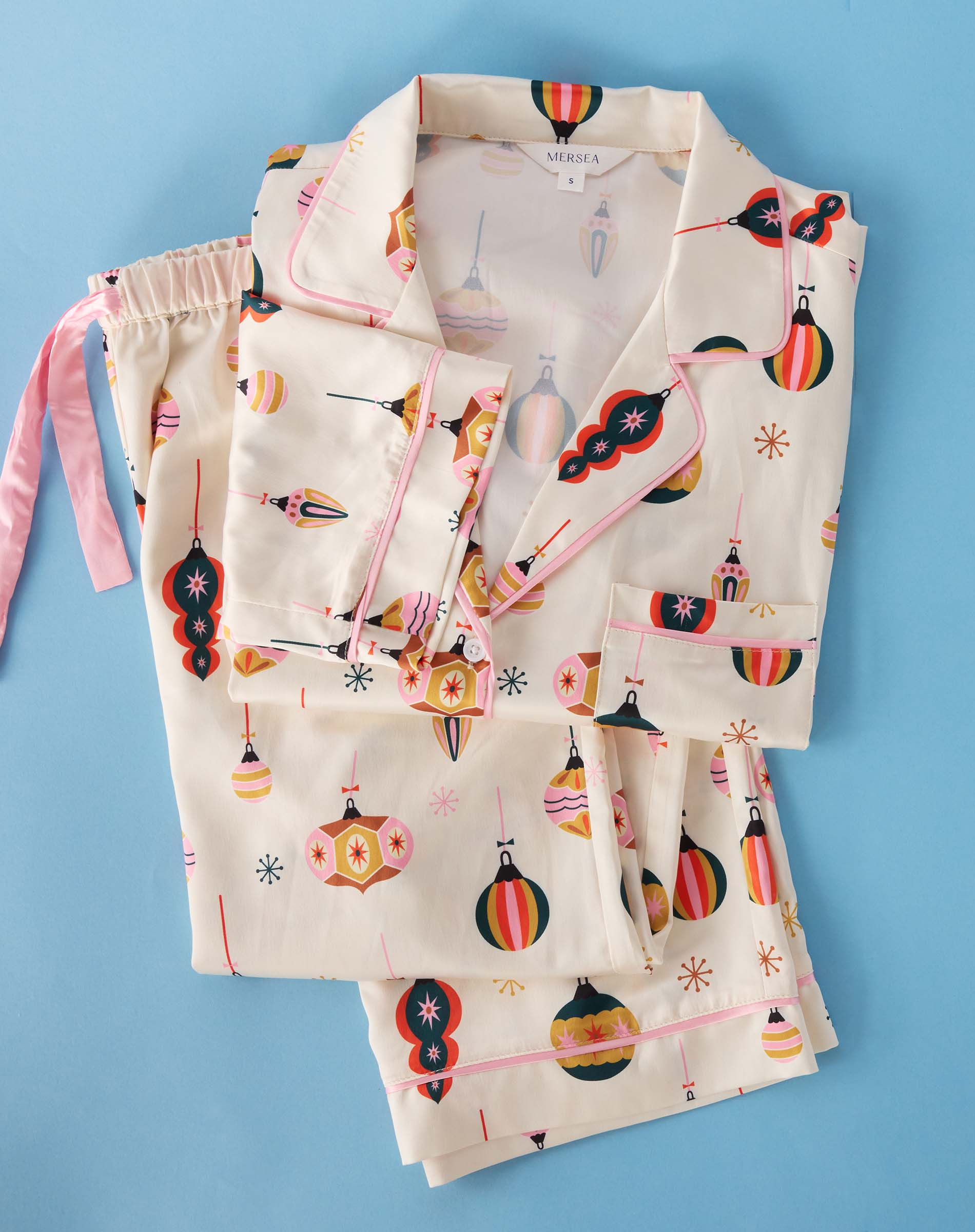 Satin Sailors Pajama Set - Ornaments