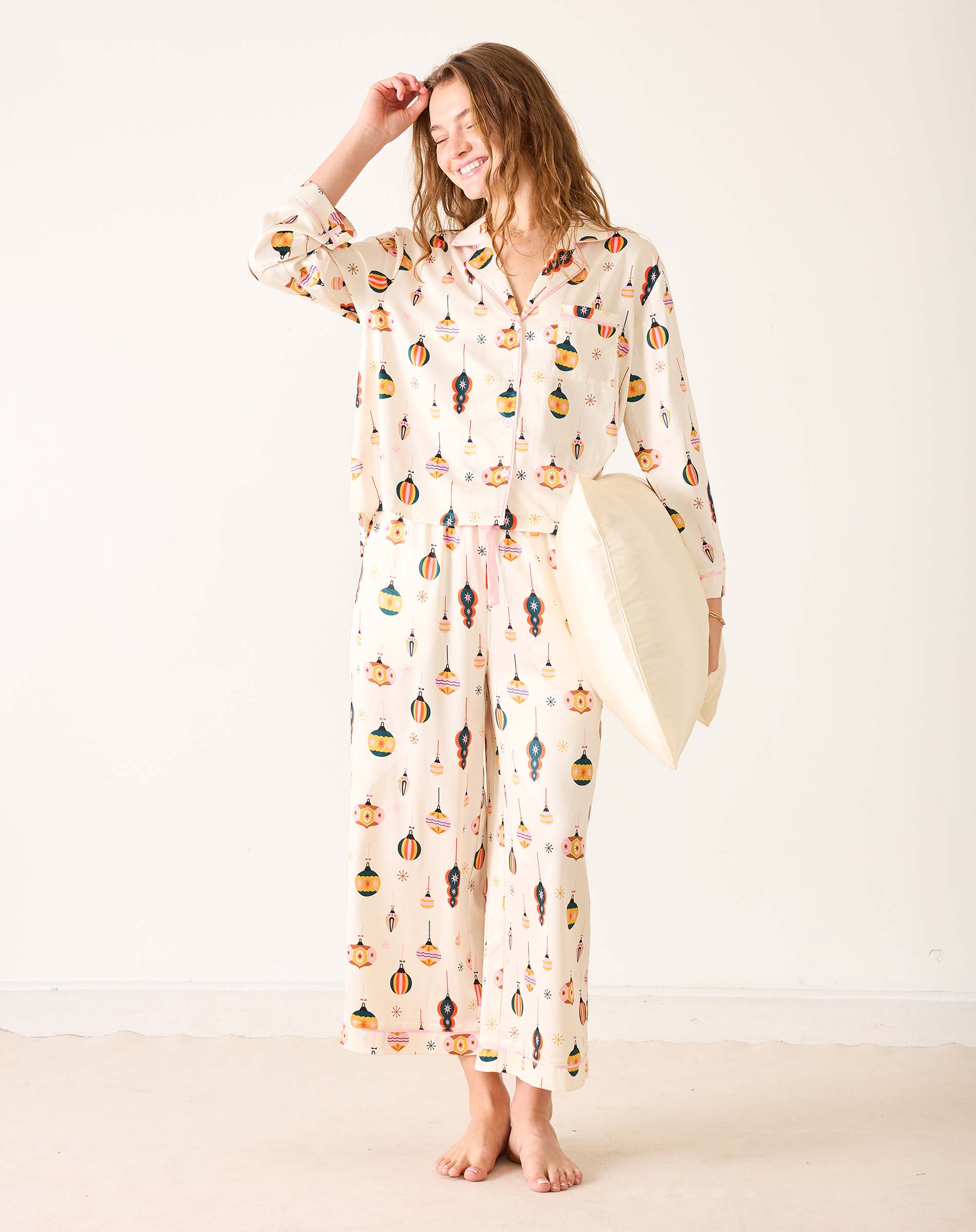 Satin Sailors Pajama Set - Ornaments