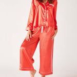 Womens Satin Pajama Pant Set