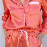 Womens Satin Pajama Pant Set