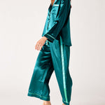 Womens Satin Pajama Pant Set