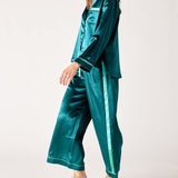 Womens Satin Pajama Pant Set