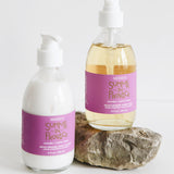 summer in provence shea lotion and hand soap sitting on a rock