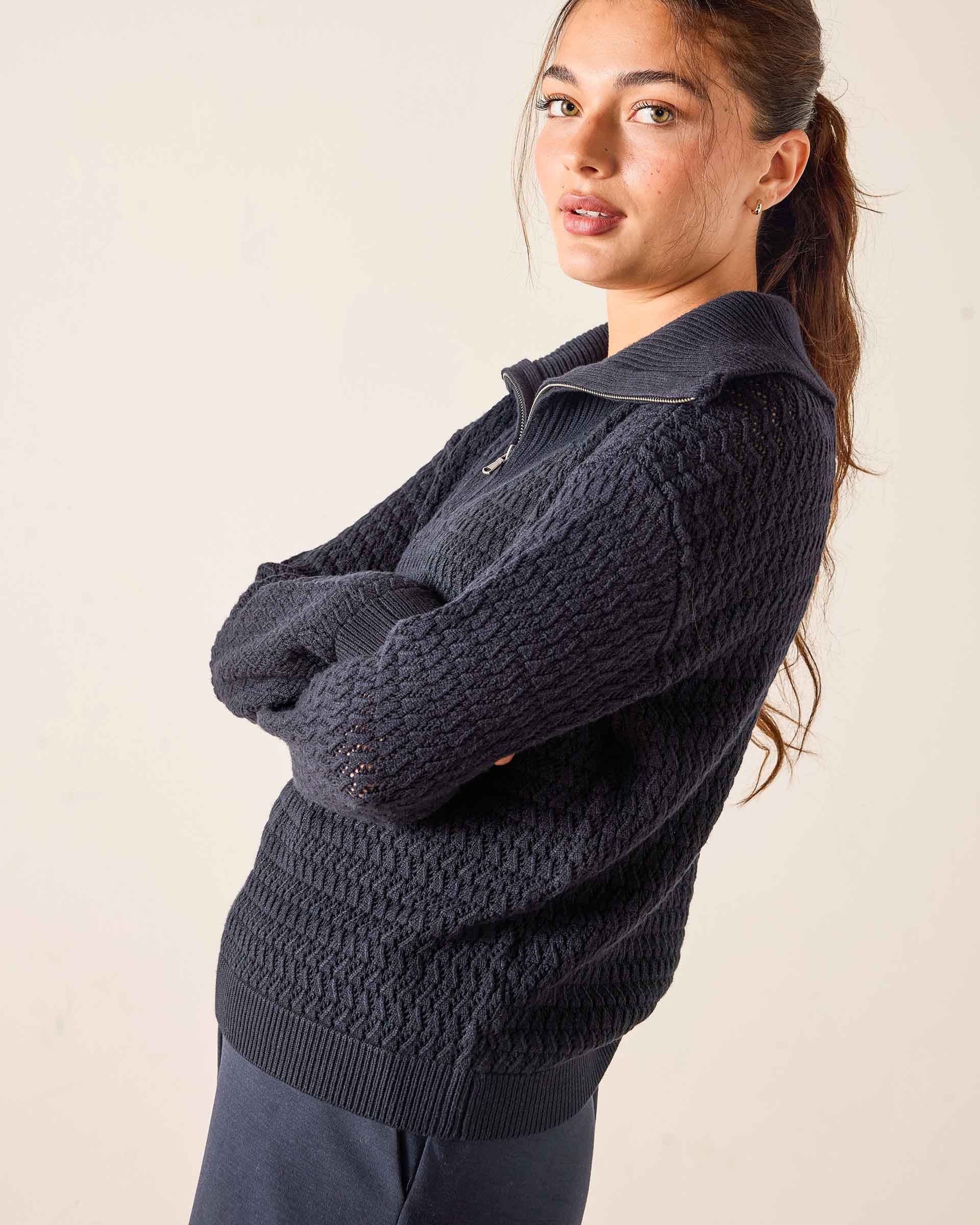 Women's Soft Scuba Quarter Zip Sweatshirt Travel Set