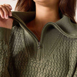 Women's Soft Scuba Quarter Zip Sweatshirt Travel Set
