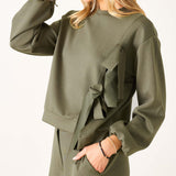 Women's Soft Scuba Bow Sweatshirt Travel Set