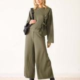 Women's Soft Scuba Bow Sweatshirt Travel Set