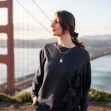 Women's Soft Scuba Bow Sweatshirt Travel Set