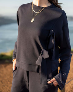 Women's Soft Scuba Bow Sweatshirt Travel Set