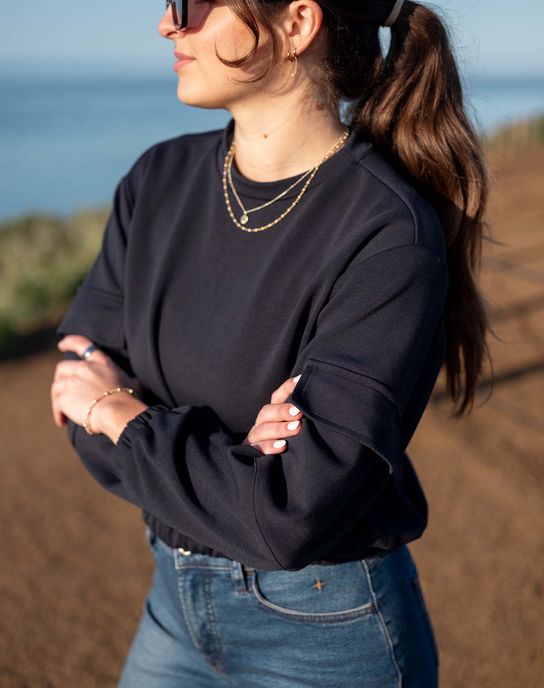 Women's Soft Scuba Cargo Sweatshirt Travel Set