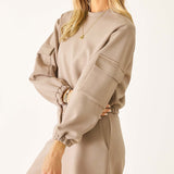 Women's Soft Scuba Cargo Sweatshirt Travel Set