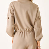 Women's Soft Scuba Cargo Sweatshirt Travel Set