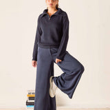Women's Soft Scuba Wide Leg Pant Travel Set