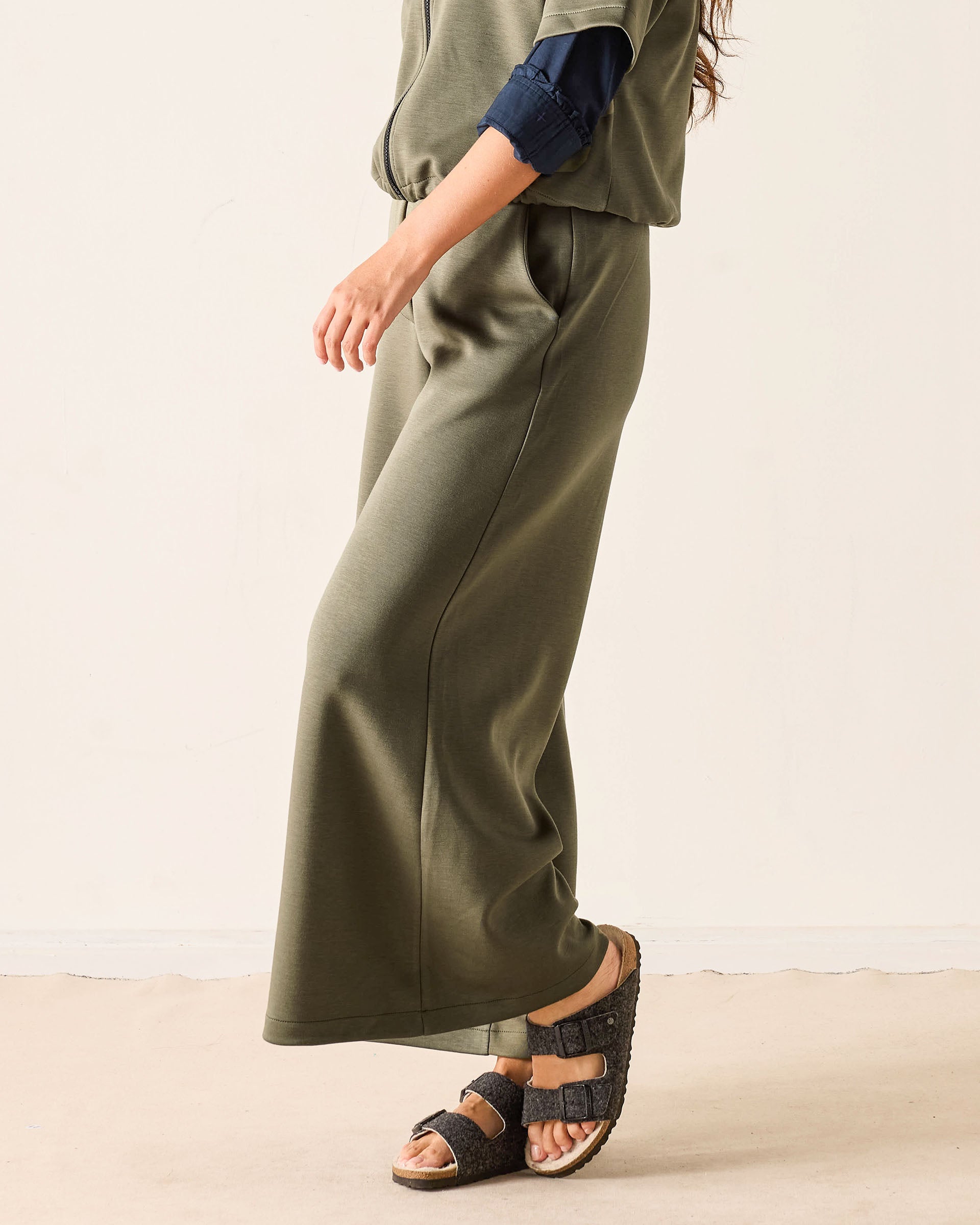 Women's Soft Scuba Wide Leg Pant Travel Set