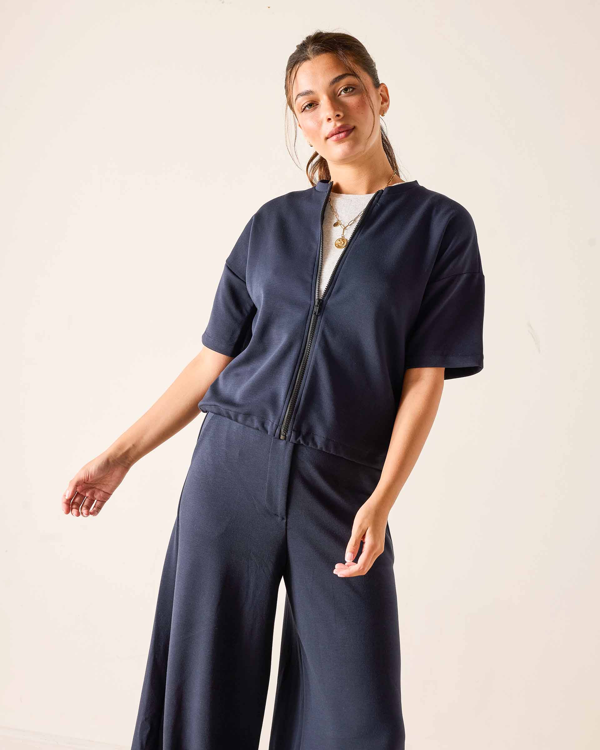 Simone Short Sleeve Zip-Up Jacket