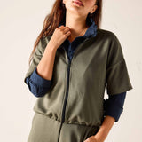 Women's Soft Scuba Zip Up Sweatshirt Travel Set