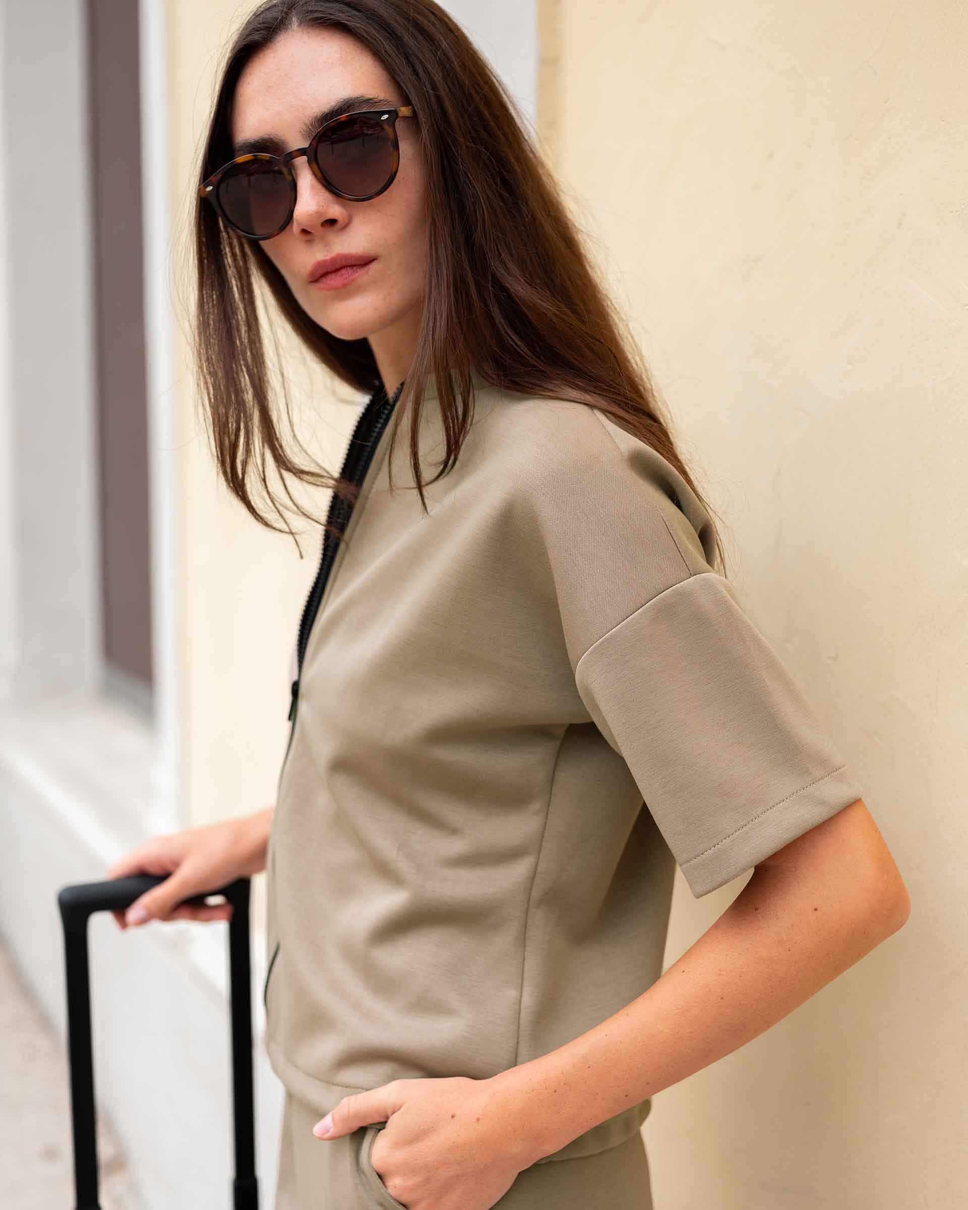 Simone Short Sleeve Zip-Up Jacket