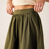 Hazel maxi skirt with a gathered waist and linen-like fabric