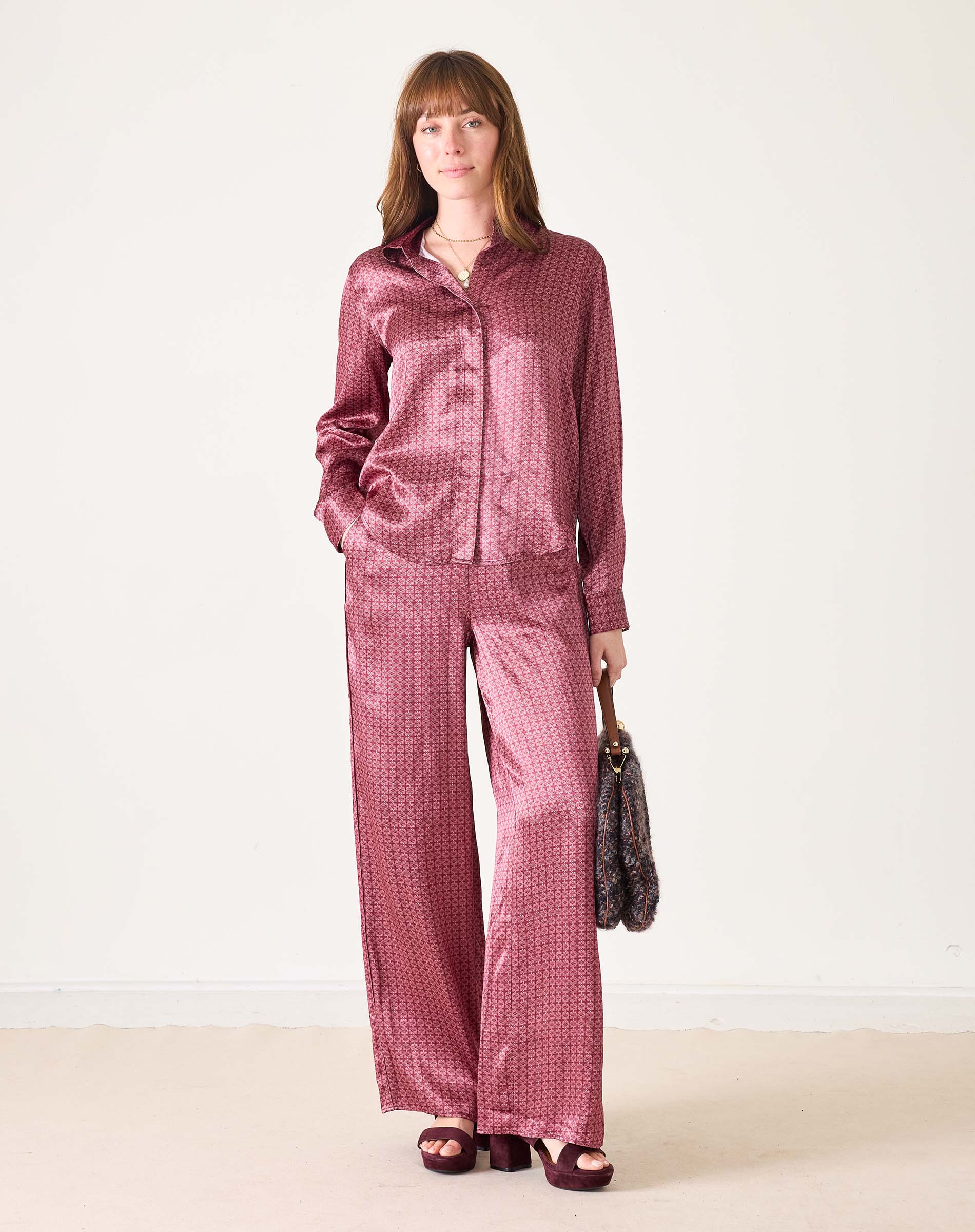 Women's Satin Wide Leg Pant