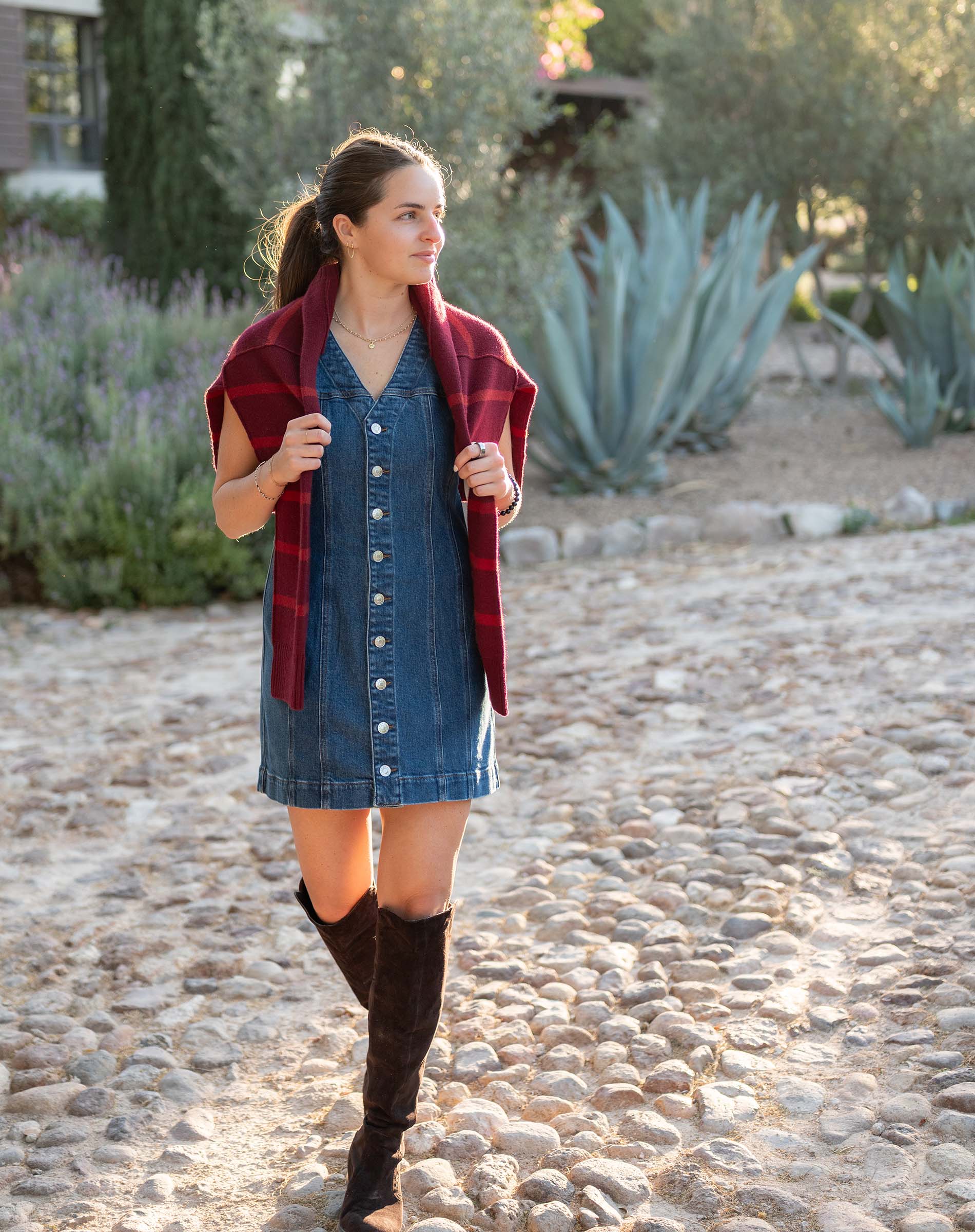 Women's Mini Button Down Denim Dress