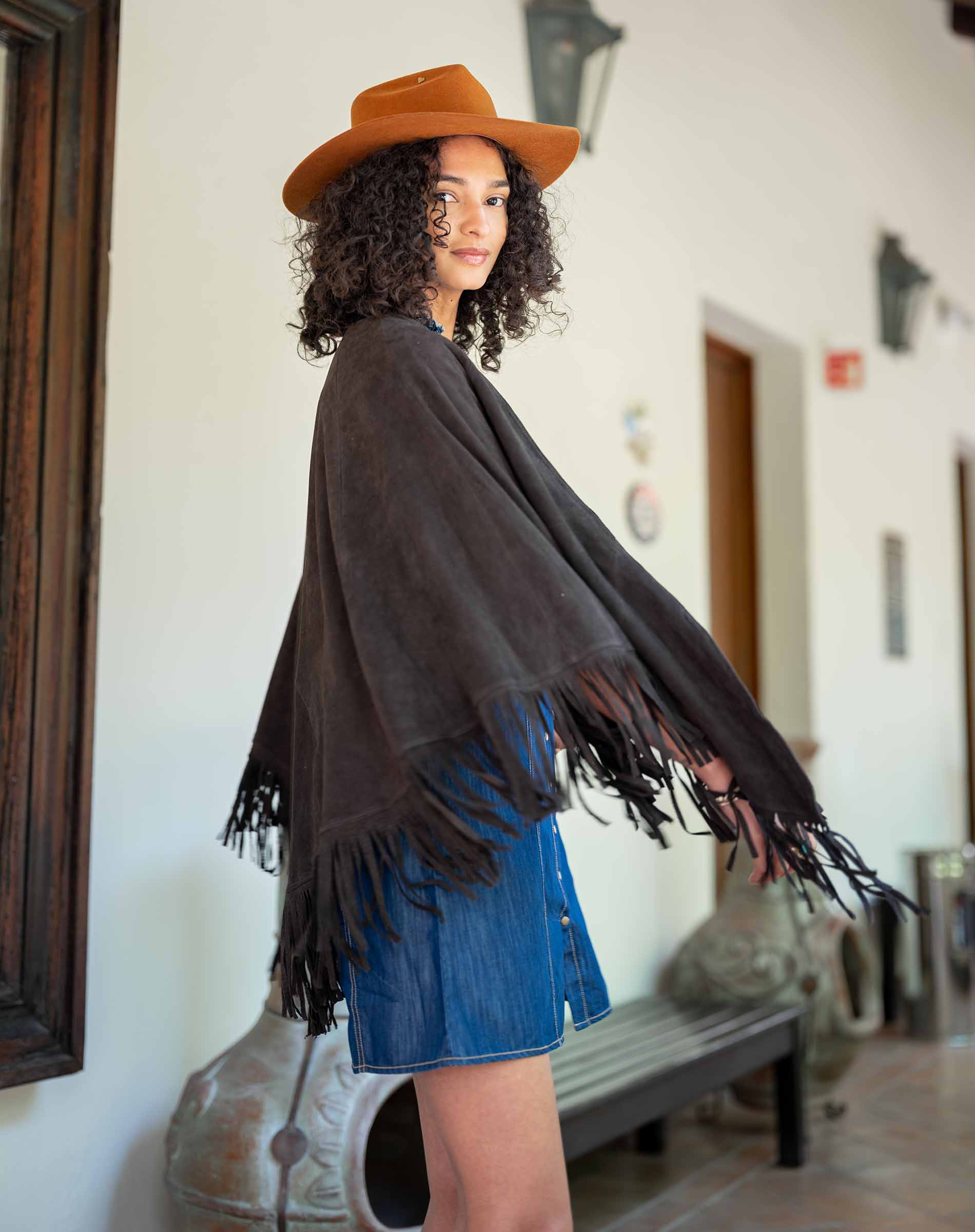 Women's Dark Brown Leather Western Wrap