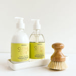 mersea summer day liquid hand soap shea lotion and brush set with tray