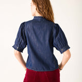 Women's Button Up Short Sleeve Fall Top