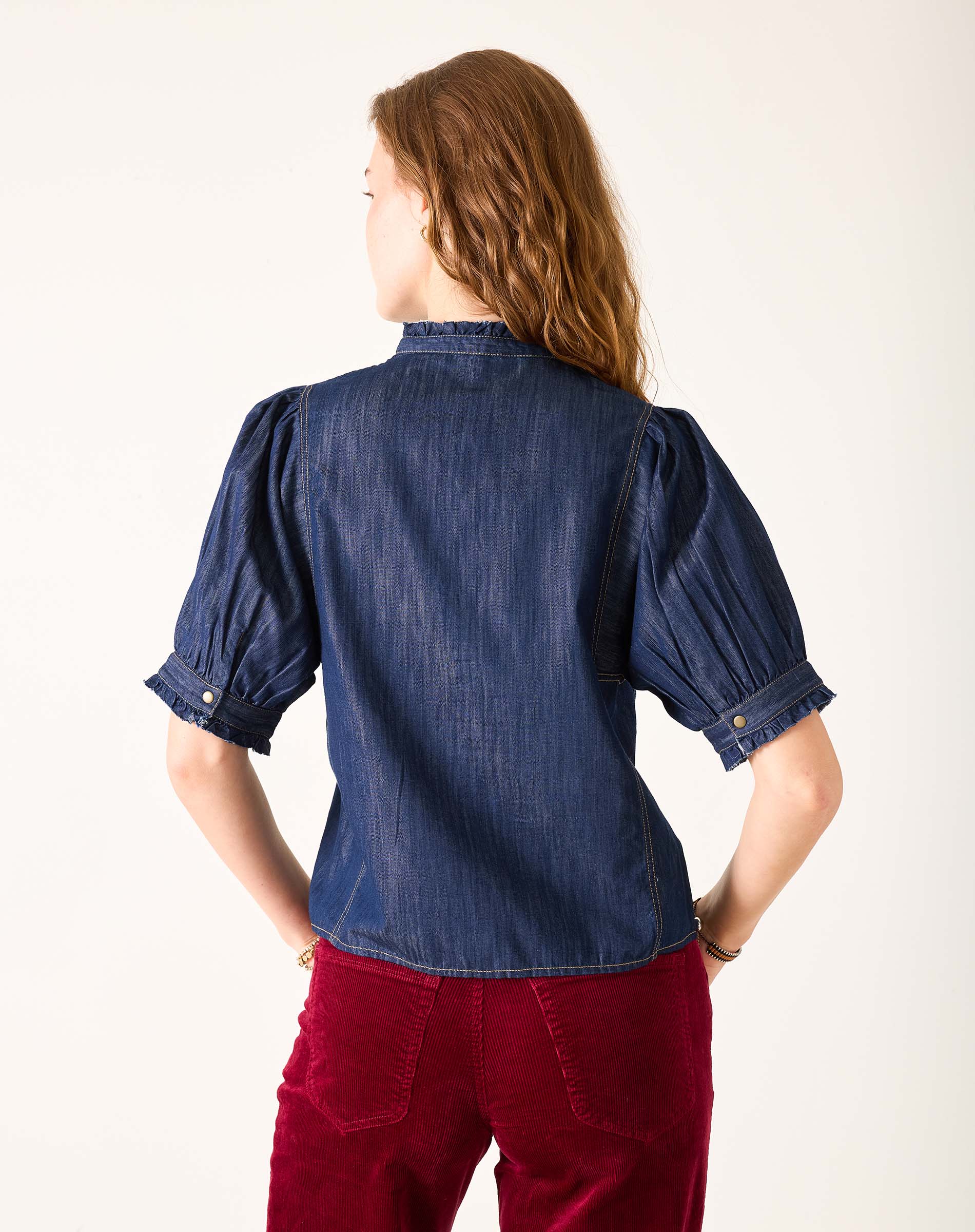 Women's Button Up Short Sleeve Fall Top